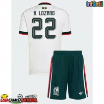 Camisa de Futebol México Hirving Lozano #22 Equipamento Secundário Infantil Mundo 2026 Manga Curta (+ Calças curtas)